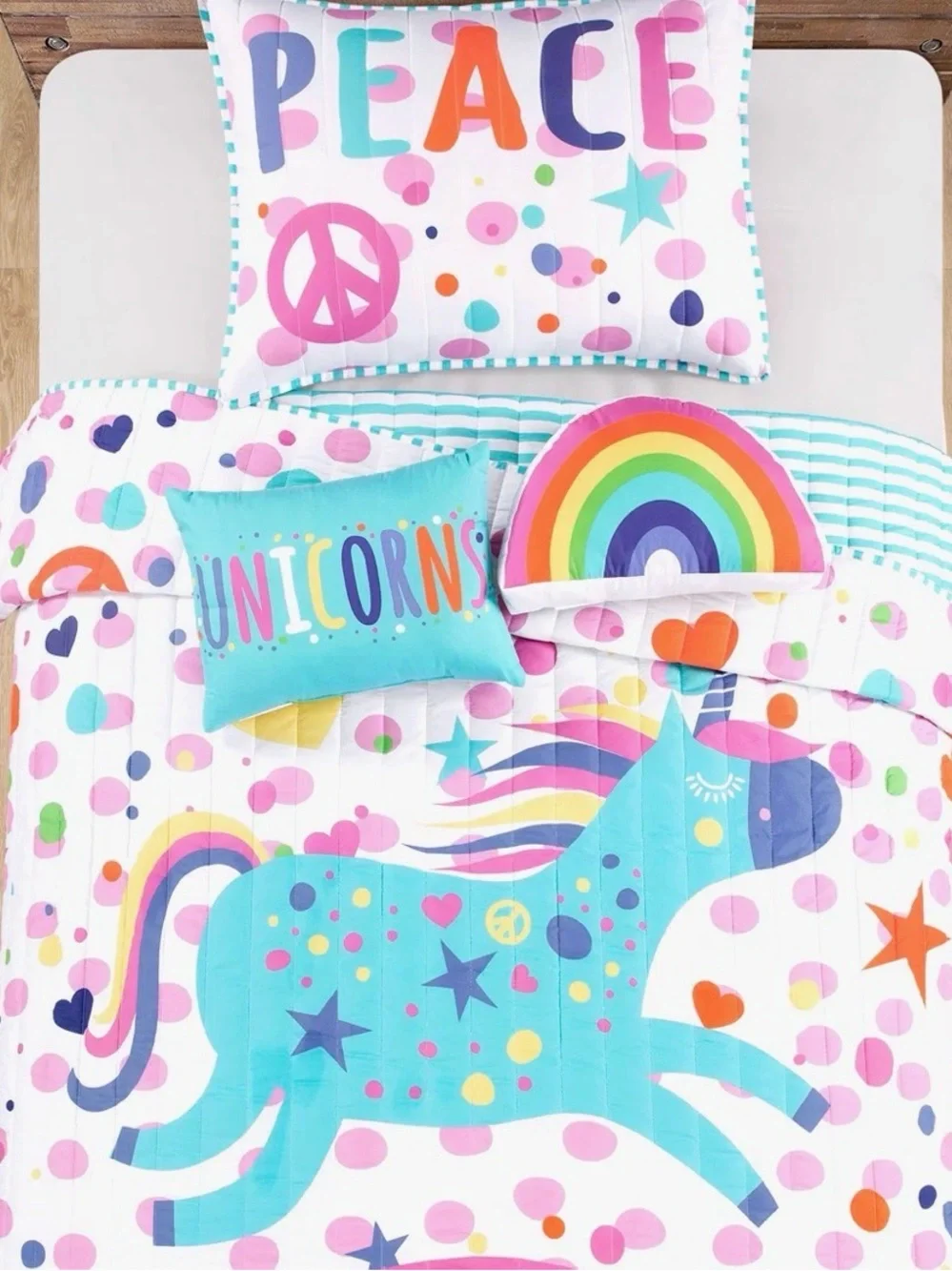 Lush Decor Twin Unicorn/Rainbow Bedding set